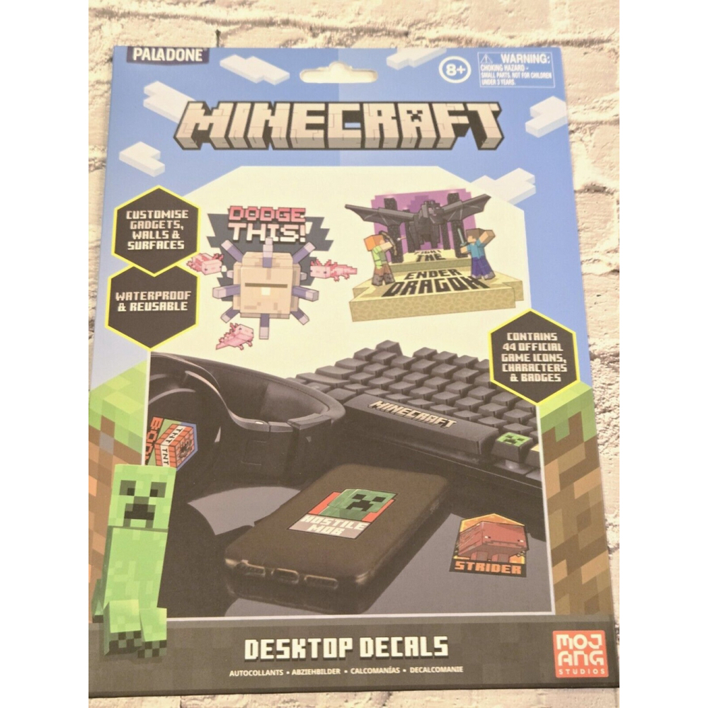 Minecraft Desktop Decals. Waterproof & Reusable, 44 Official Game Icons, NIP